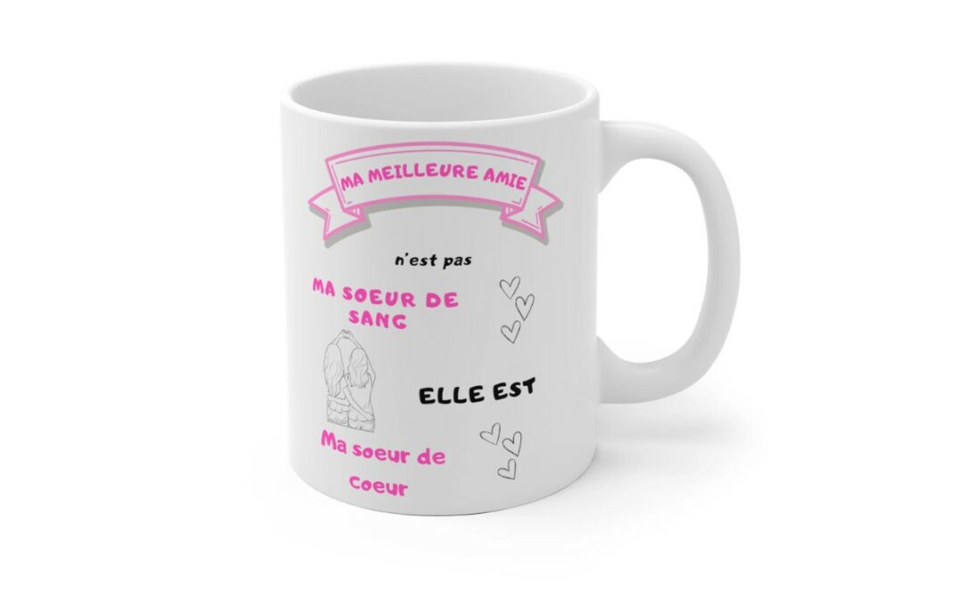 Sœurs de cœur au café : mug personnalisé pour les amies inséparables