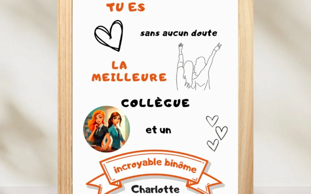 Meilleure collègue du monde : affiche personnalisée pour une collègue exceptionnelle