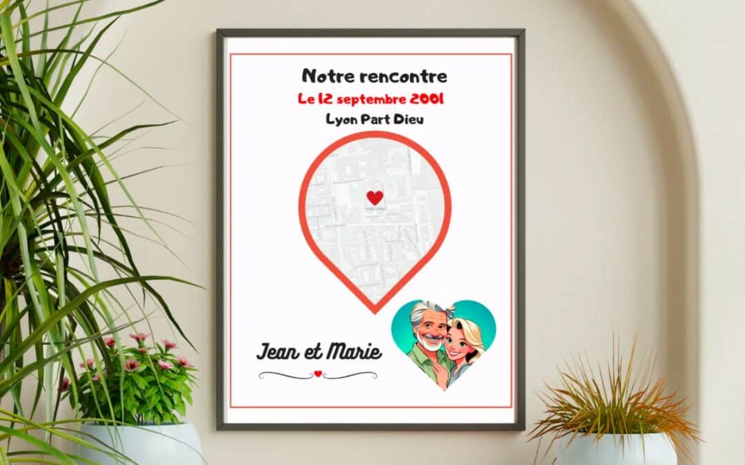 Première rencontre immortalisée : affiche personnalisée pour les couples