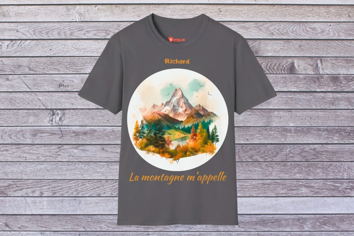 T-shirt imprimé personnalisé unisexe La montagne m'appelle