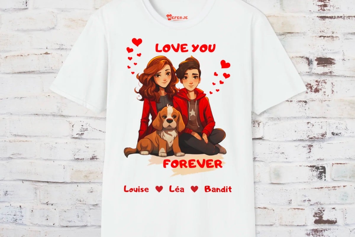 T-shirt unisexe personnalisé Love you forever