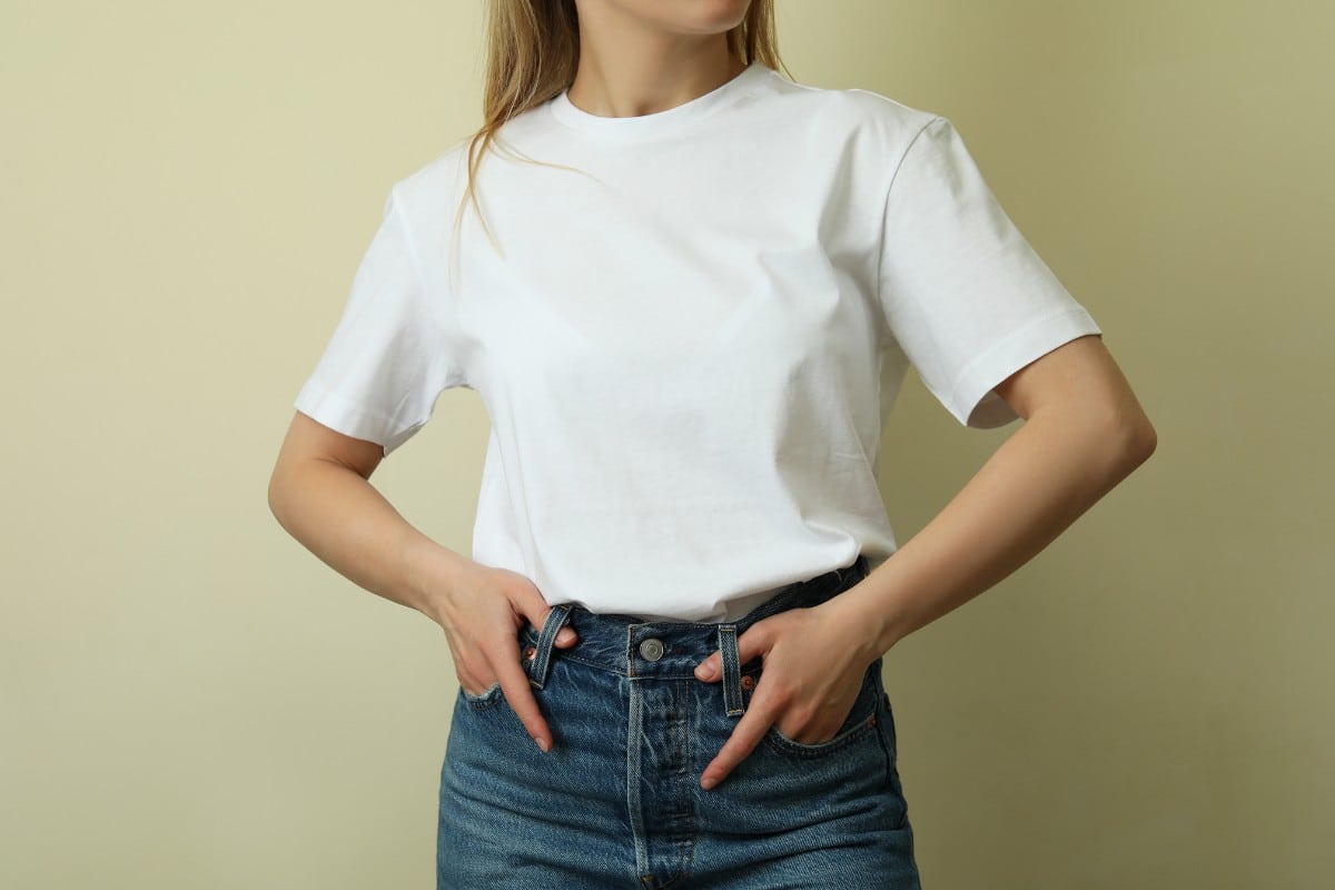 jean t shirt blanc